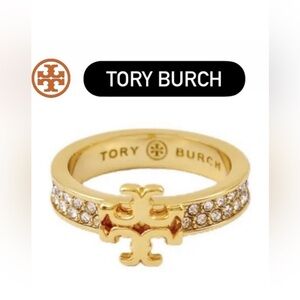 Tory Burch Gold Crystal-Embellished Ring